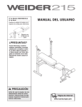 Weider WEEVBE0726 User's Manual