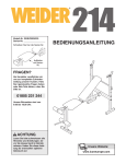 Weider WEEVBE3522 User's Manual