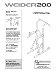 Weider WEBE1038 User's Manual