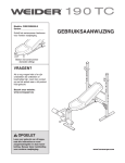 Weider WEEVBE8909 User's Manual