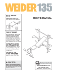 Weider WEBE0593 User's Manual