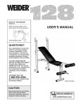 Weider WECCBE0289 User's Manual