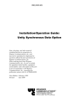 Wegener Communications Unity Synchronous Data Option User's Manual