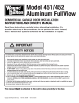 Wayne-Dalton Model 451/452 User's Manual