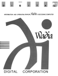 Wadia Digital DECODING COMPUTER User's Manual