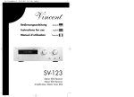 Vincent Audio SV-123 User's Manual