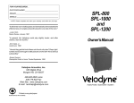 Velodyne Acoustics SPL-1200 User's Manual