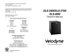 Velodyne Acoustics DLS-4000 User's Manual
