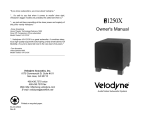 Velodyne Acoustics VA-1250X User's Manual