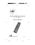 Universal Remote Control Remote control HCCUR User's Manual