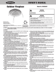 Uniflame WAD996SP User's Manual
