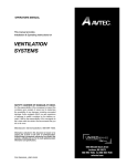 Unified Brands VENTILATION SYSTEMS User's Manual