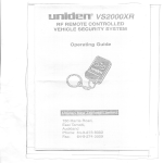 Uniden VS2000XR User's Manual