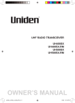 Uniden UH400SX User's Manual