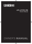 Uniden ATLANTIS 250 User's Manual