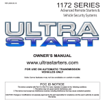 Ultra Start 1172 SERIES User's Manual