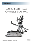 True Fitness Elliptical CS800 User's Manual