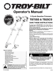 Troy-Bilt Trimmer TB75SS User's Manual