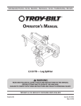 Troy-Bilt TB 33 LS Deluxe Hydraulic Log Splitter User's Manual