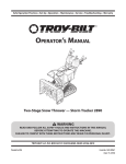 Troy-Bilt Storm Tracker 2890 Snow Thrower User's Manual