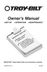 Troy-Bilt OG-4605 User's Manual
