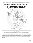 Troy-Bilt LS 27 TB User's Manual