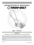 Troy-Bilt 554 User's Manual