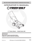 Troy-Bilt 540 Series User's Manual