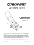 Troy-Bilt 430 Series User's Manual