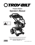 Troy-Bilt 3000 PSI Pressure Washer User's Manual