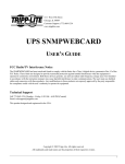 Tripp Lite UPS SNMPWEBCARD User's Manual