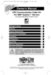 Tripp Lite UPS Communication Cable Kit User's Manual