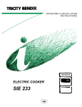 Tricity Bendix SIE 233 User's Manual
