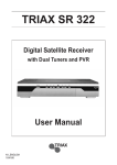 Triax SR 322 User's Manual