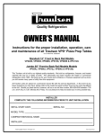 Traulsen VPS120J User's Manual