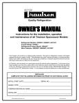 Traulsen UC27WT User's Manual