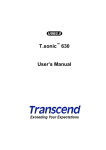 Transcend Information Transcend T.sonic 630 User's Manual