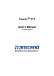 Transcend Information Transcend T.sonic 510 User's Manual
