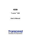 Transcend Information T.sonicTM 820 820 User's Manual