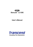 Transcend Information STOREJET 2.5 IDE User's Manual