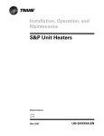 Trane S&P Unit Heaters Installation and Maintenance Manual