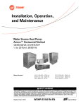 Trane H-V WSHP .5 to 25 Tons Installation and Maintenance Manual
