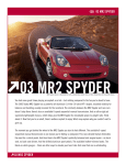 Toyota MR2 User's Manual