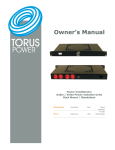 Torus Power conditioner rm 2.5 power conditioner User's Manual