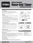 Toro Battery-Operated Hose-End Timer (53746) User's Manual