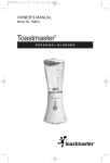 Toastmaster TMBL2 User's Manual