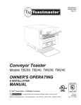 Toastmaster TB240 User's Manual
