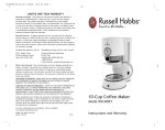 Toastmaster RHCMRET User's Manual