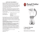 Toastmaster RHBLRET User's Manual