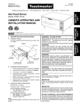 Toastmaster HFS72 User's Manual